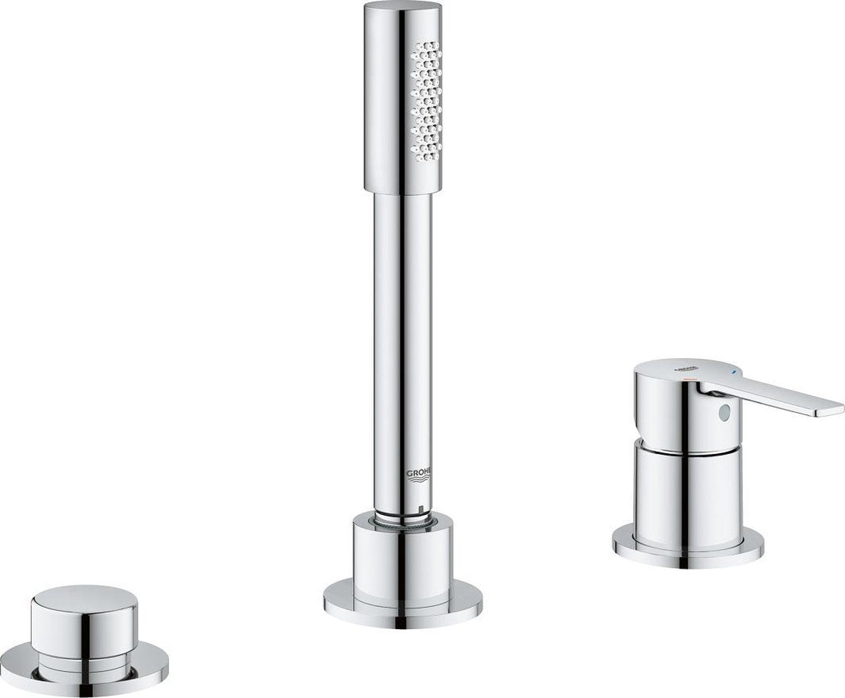 Grohe linaere new badeværelsesarmatur - overdel - trehuls badekantskombination - krom