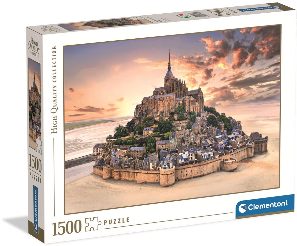 Clementoni - puslespil - 1500 brikker - mont saint-michel rising - puslespil for voksne - samling af høj kvalitet