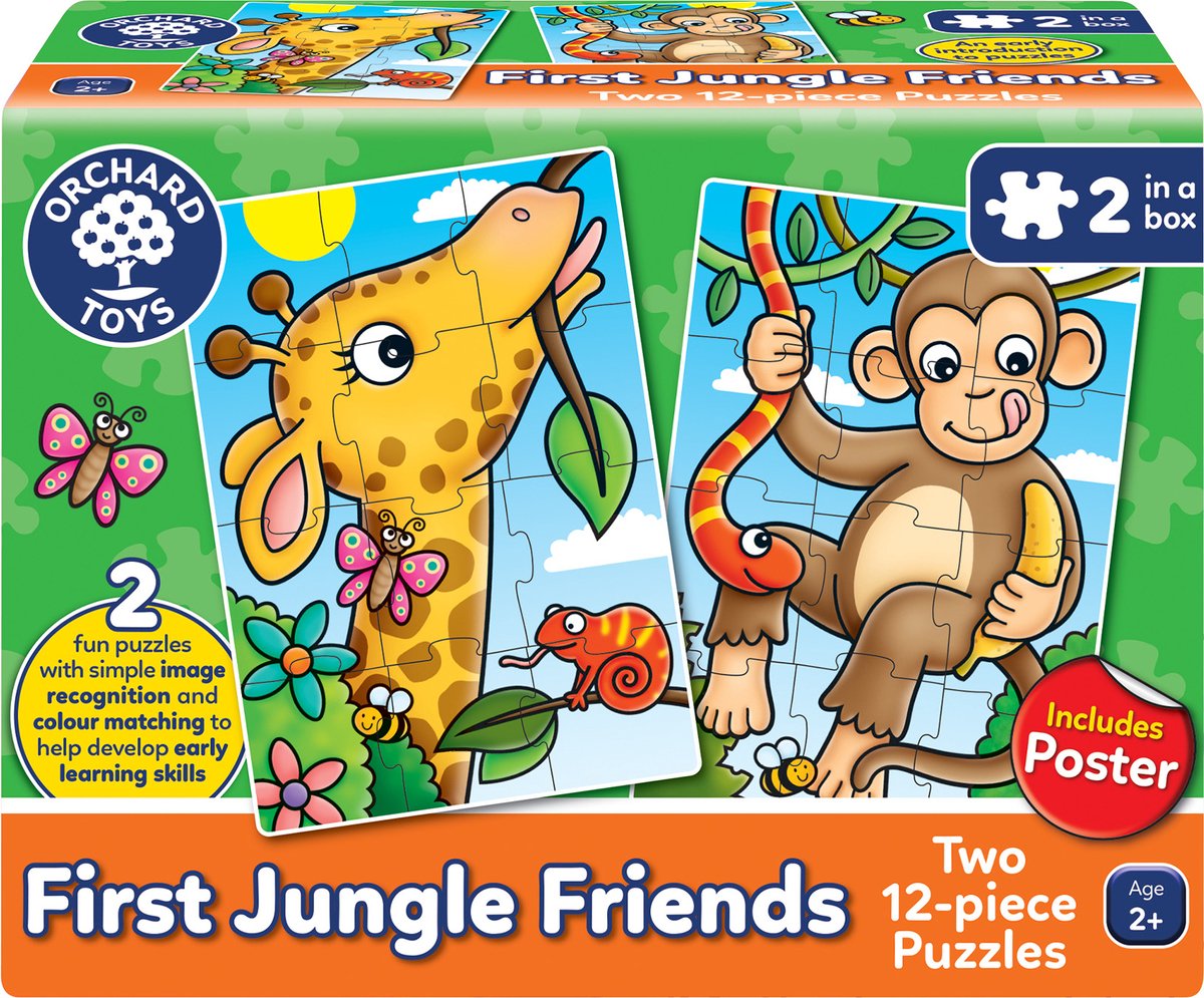 Orchard legetøj - første jungle venner puslespil - jungletema puslespil - 24 puslespilsbrikker - fra 2 år