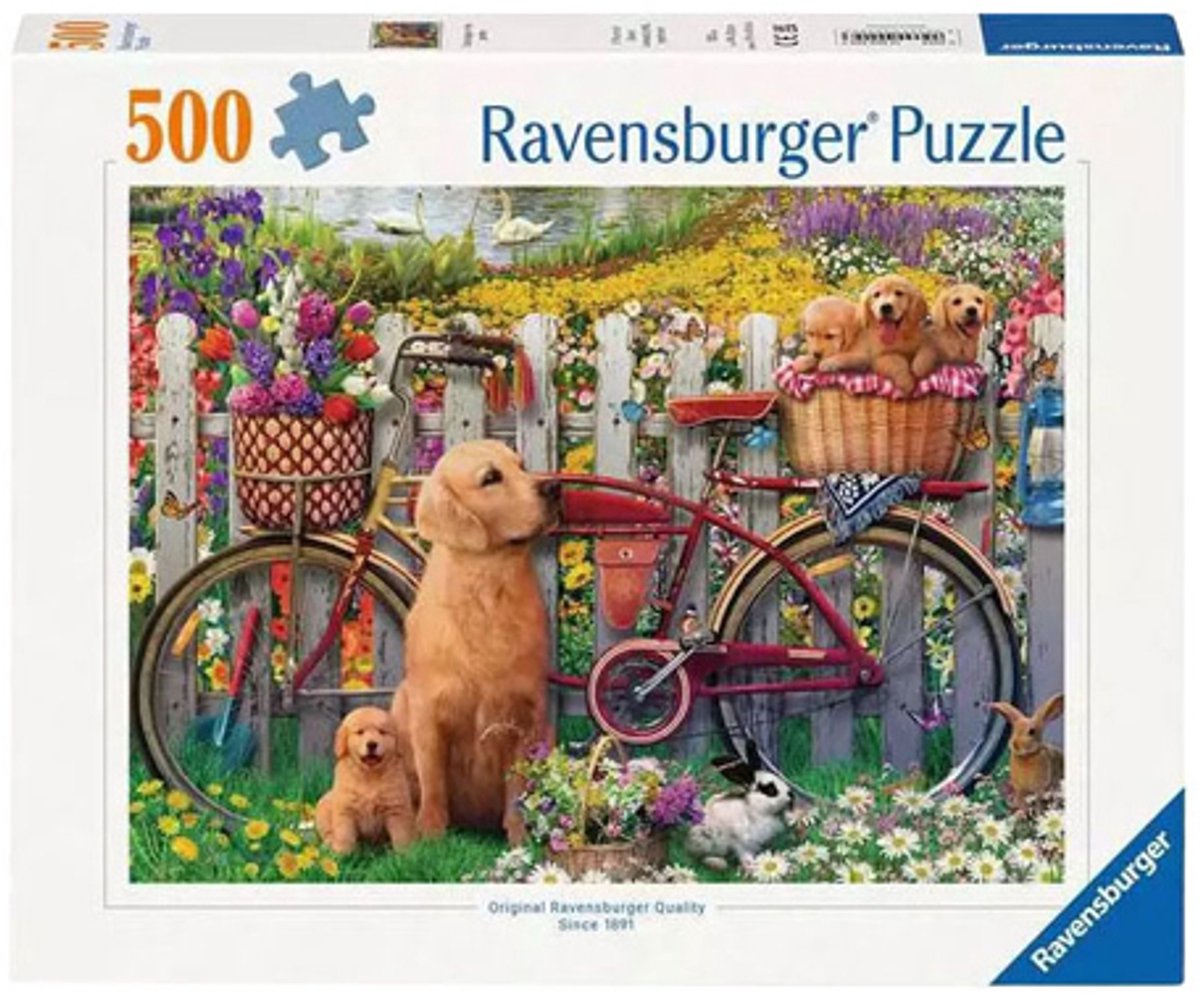 Ravensburger puslespil hundehave - puslespil 500 brikker dyr.