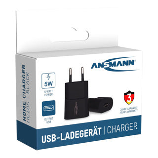 Ansmann telefonopladerblok USB-A sort | 4 stk