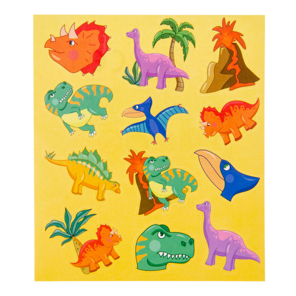 Duckiez klistermærke ark dinosaur, 12 stk.