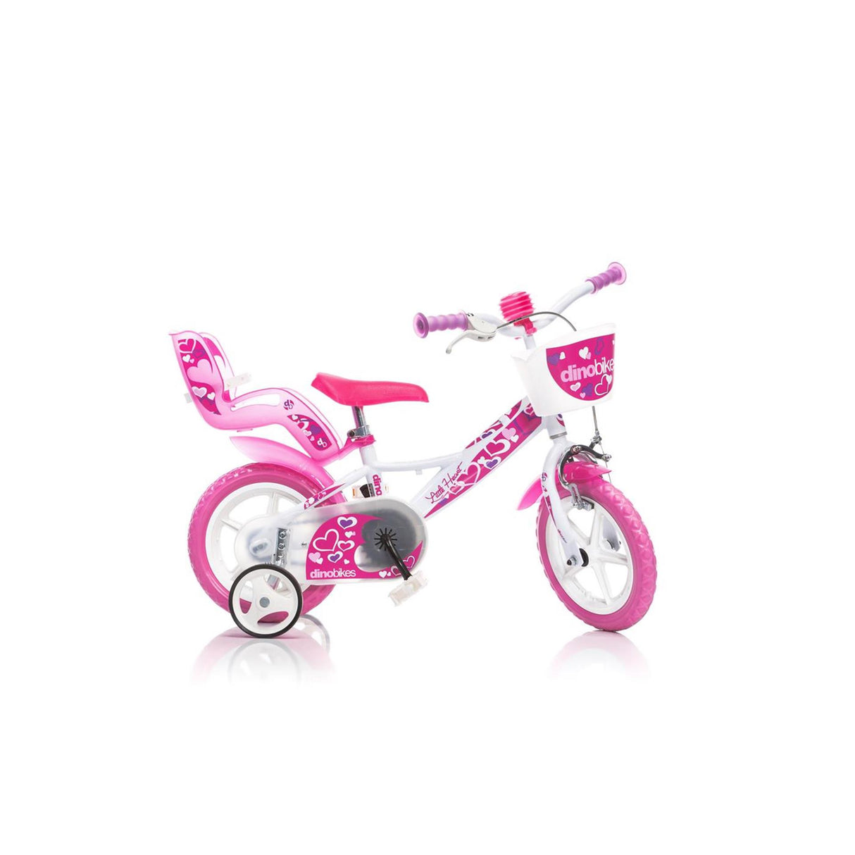 Dino cykler dino pigecykel lille hjerte 16 tommer hvid pink