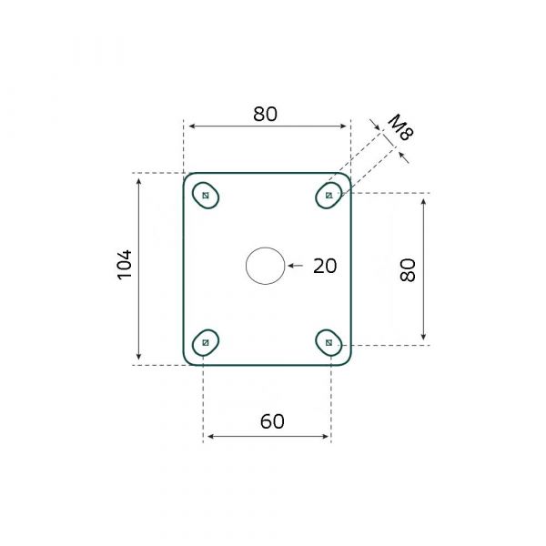 Tarsus Zwenkwiel 125 mm. hvid