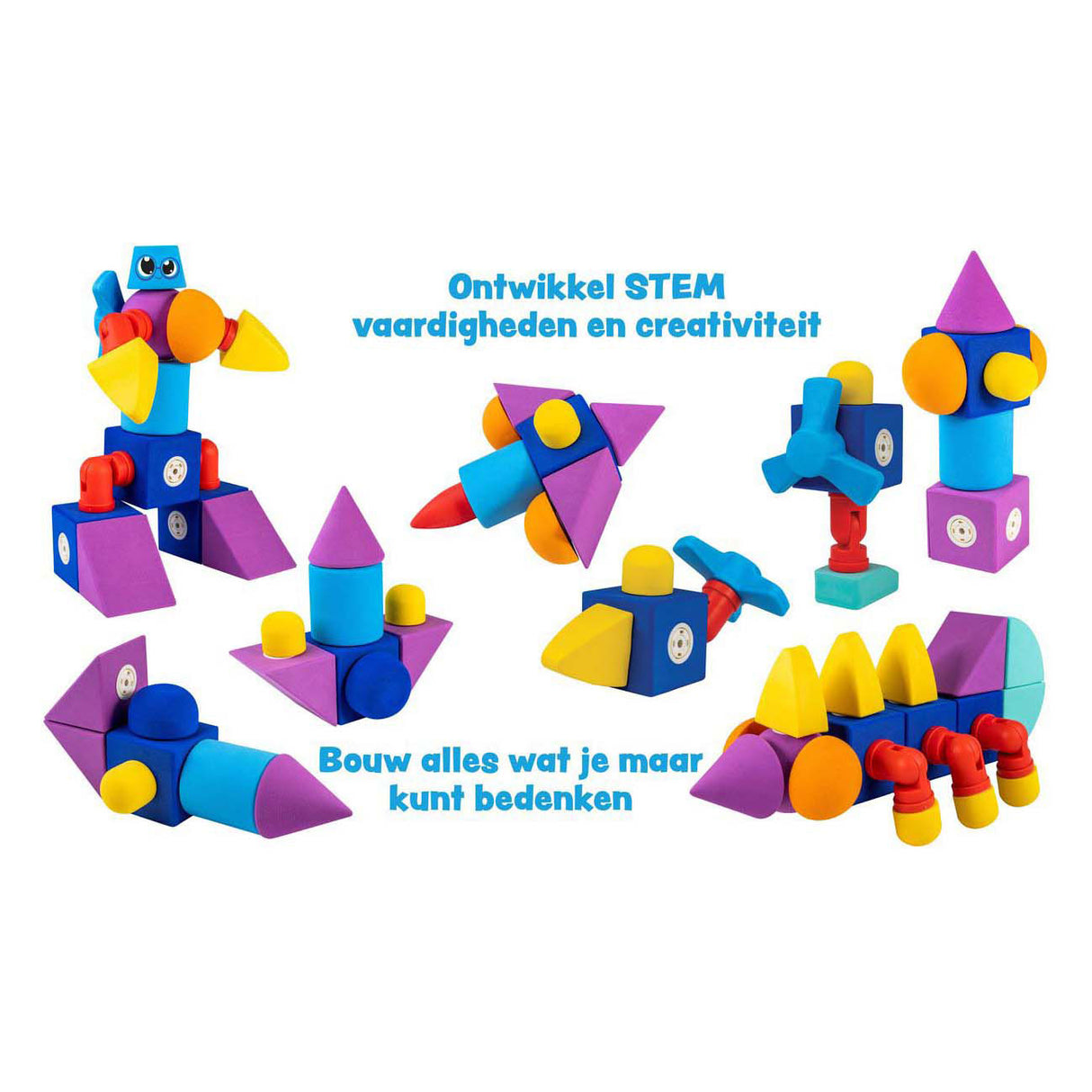 Blockaroo magnetiske skumblokke, 60 stk.
