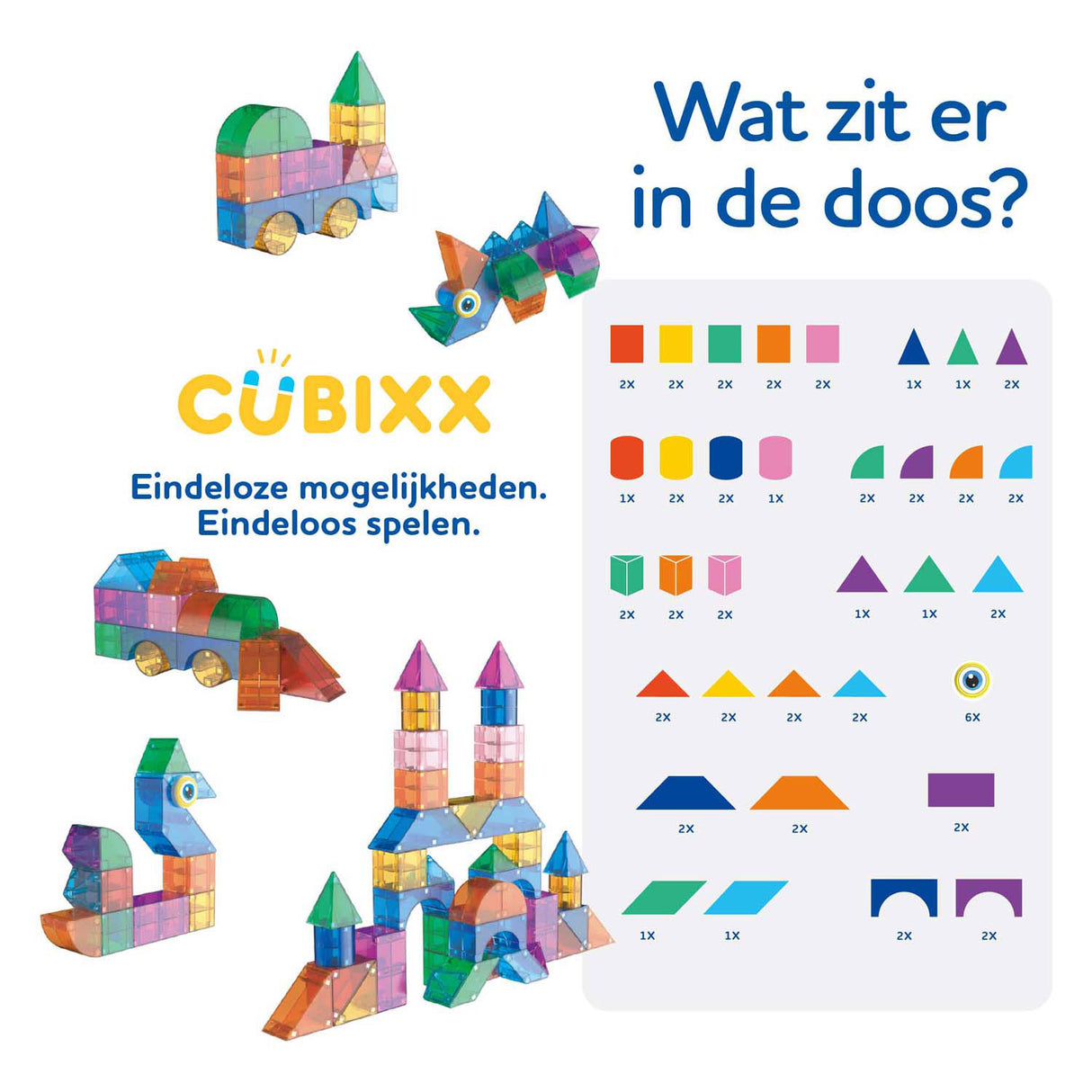 Clics cubixx magnetisk byggelegetøj - 64 stk.