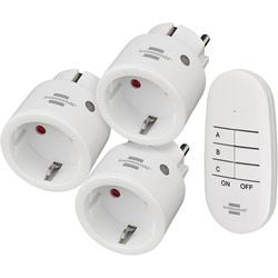 Brennerstuhl comfort-line trådløst afbrydersæt mini 3+1, 3 mini trådløse afbrydere (til indendørs, med fjernbetjening og højere kontaktbeskyttelse) hvid