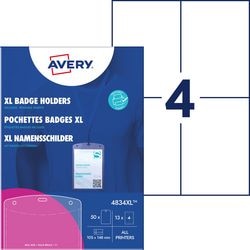 Avery badgeholder a6 inkl. indstikskort 50 stk
