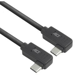 USB-C kabel akt USB-C han USB-C han 0,5 m sort