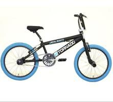 Cykel Freestyle 20 mat sort (blå bånd)