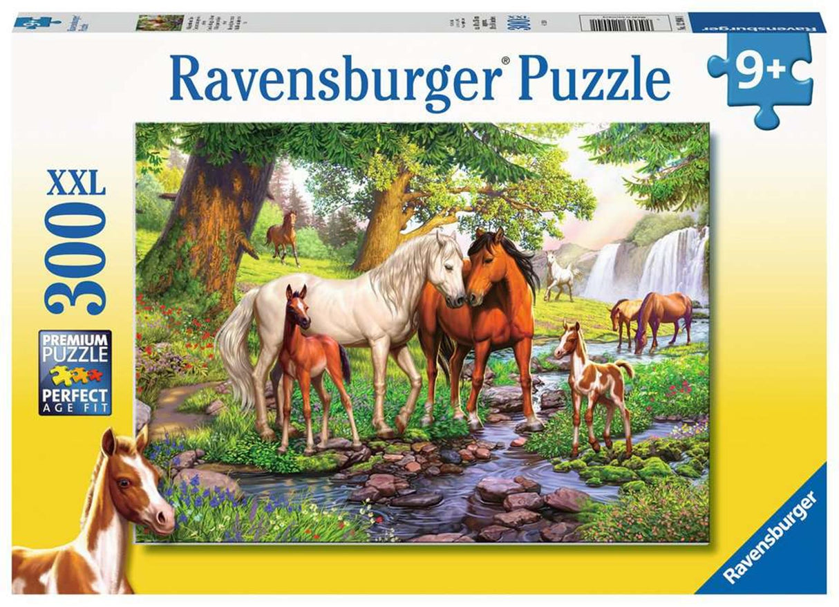 Ravensburger puslespil vilde heste ved floden 300 brikker