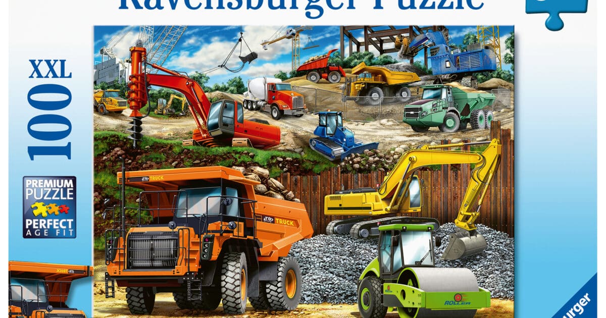 Ravensburger puslespil byggekøretøjer - puslespil - 100 brikker