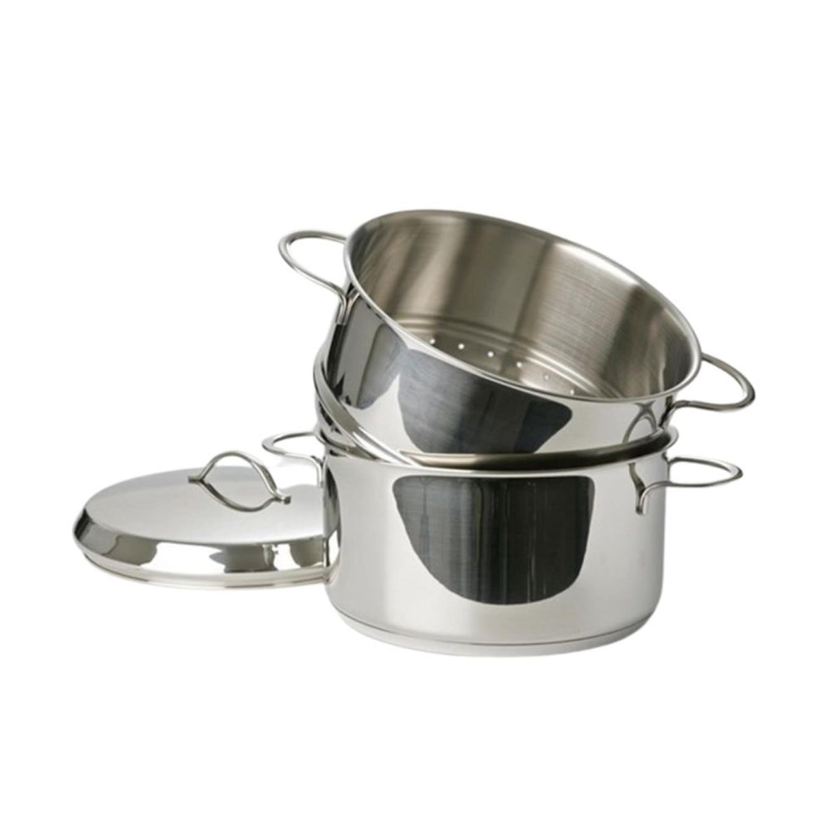 Eurocuisine dampkogersæt 16cm rustfrit stål med stålhåndtag 1,8 liter
