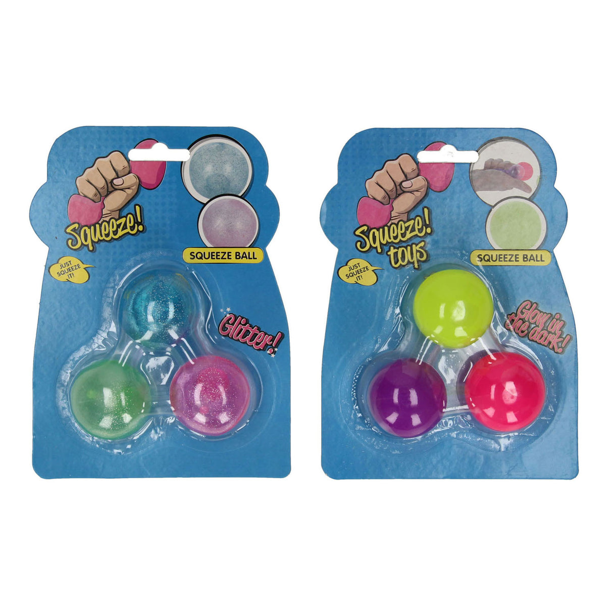 Squeeze ball sticky farve, sæt med 3