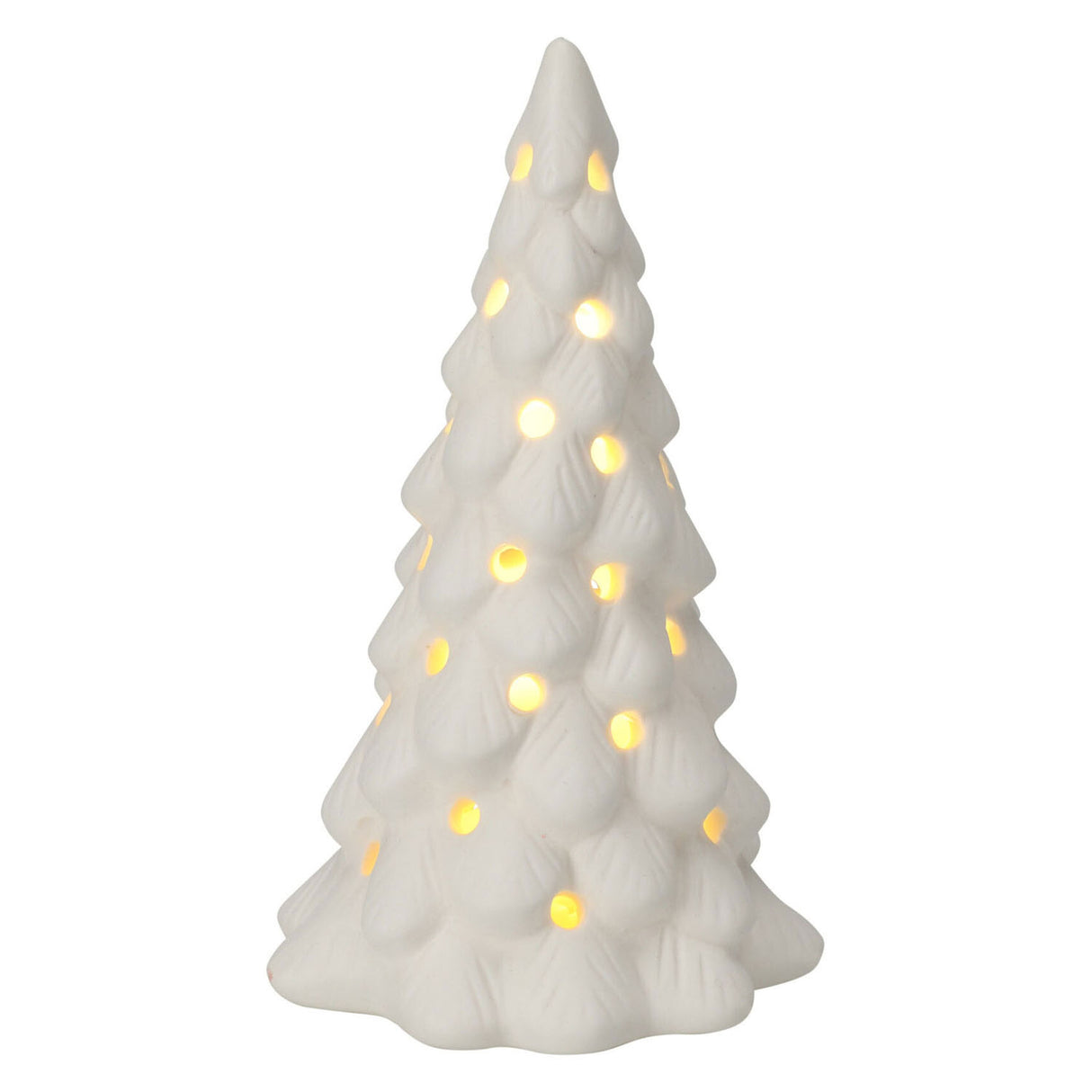 Porcelæns juletræ med LED, sæt med 6 stk