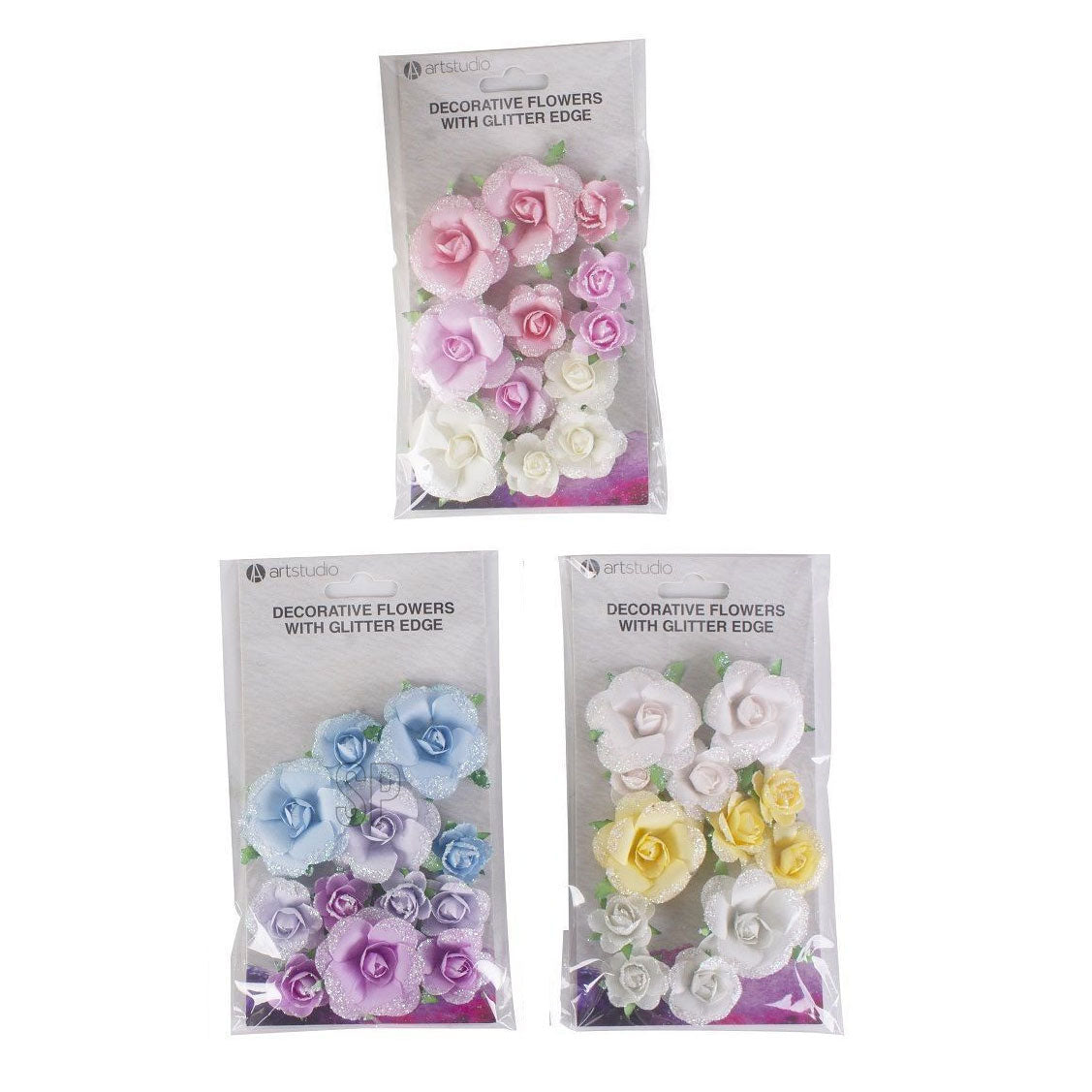 Papirblomster med glimmer