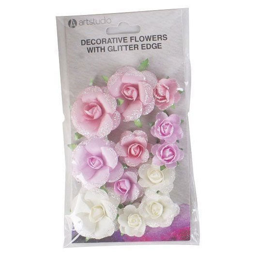 Papirblomster med glimmer