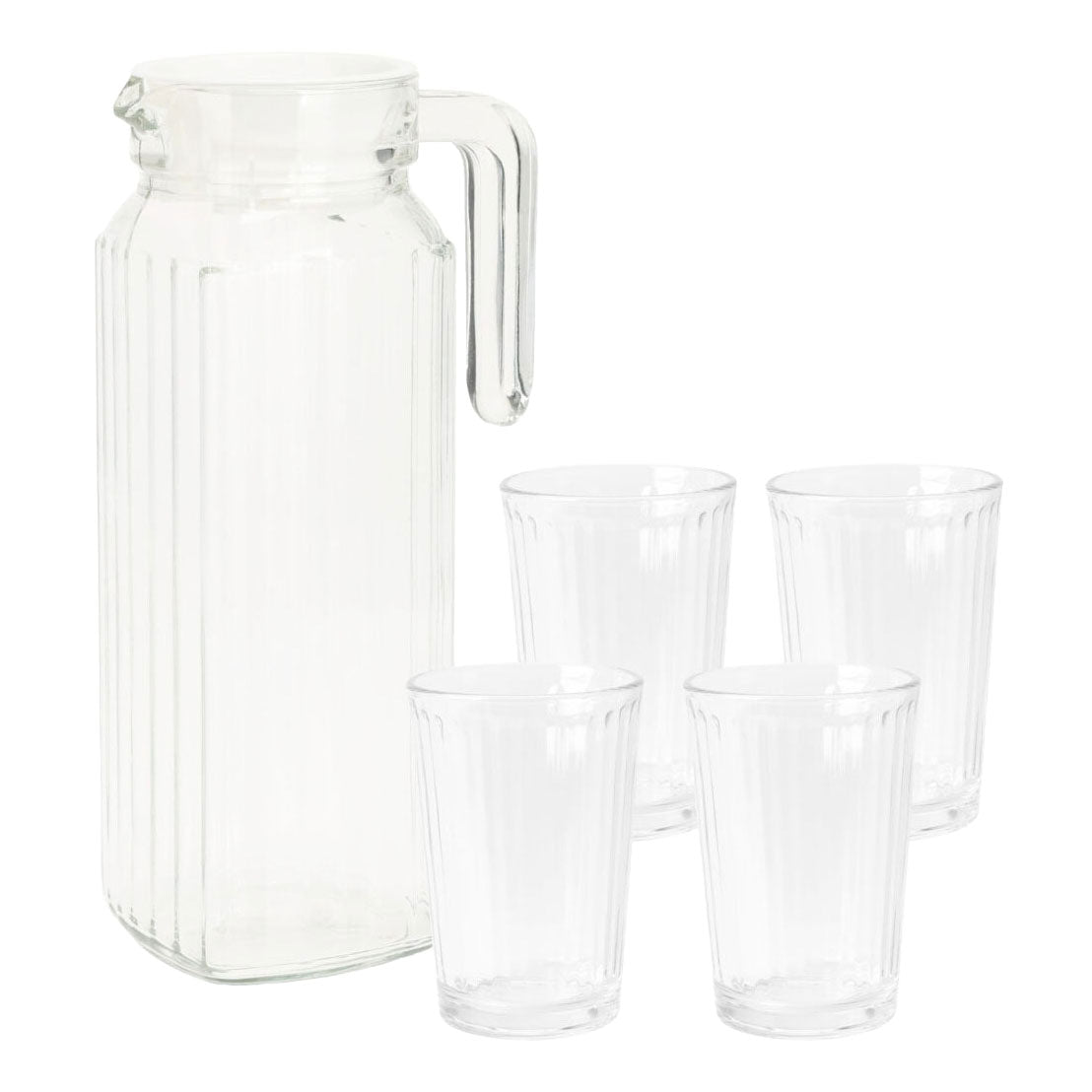 Drikkeglassæt med kande, 5 stk.