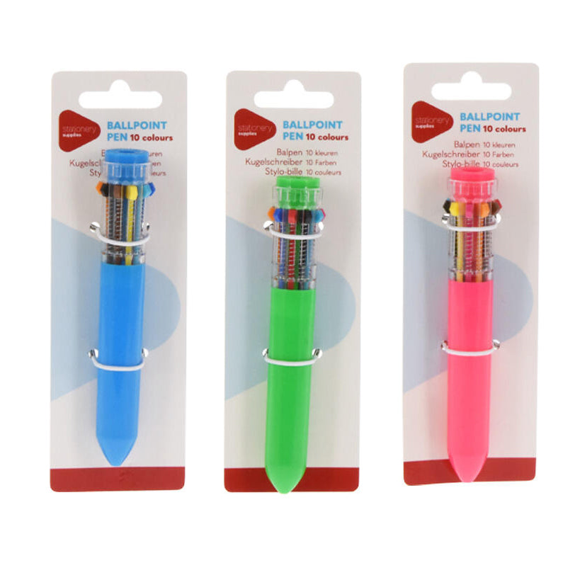Flerfarvet pen med 10 farver