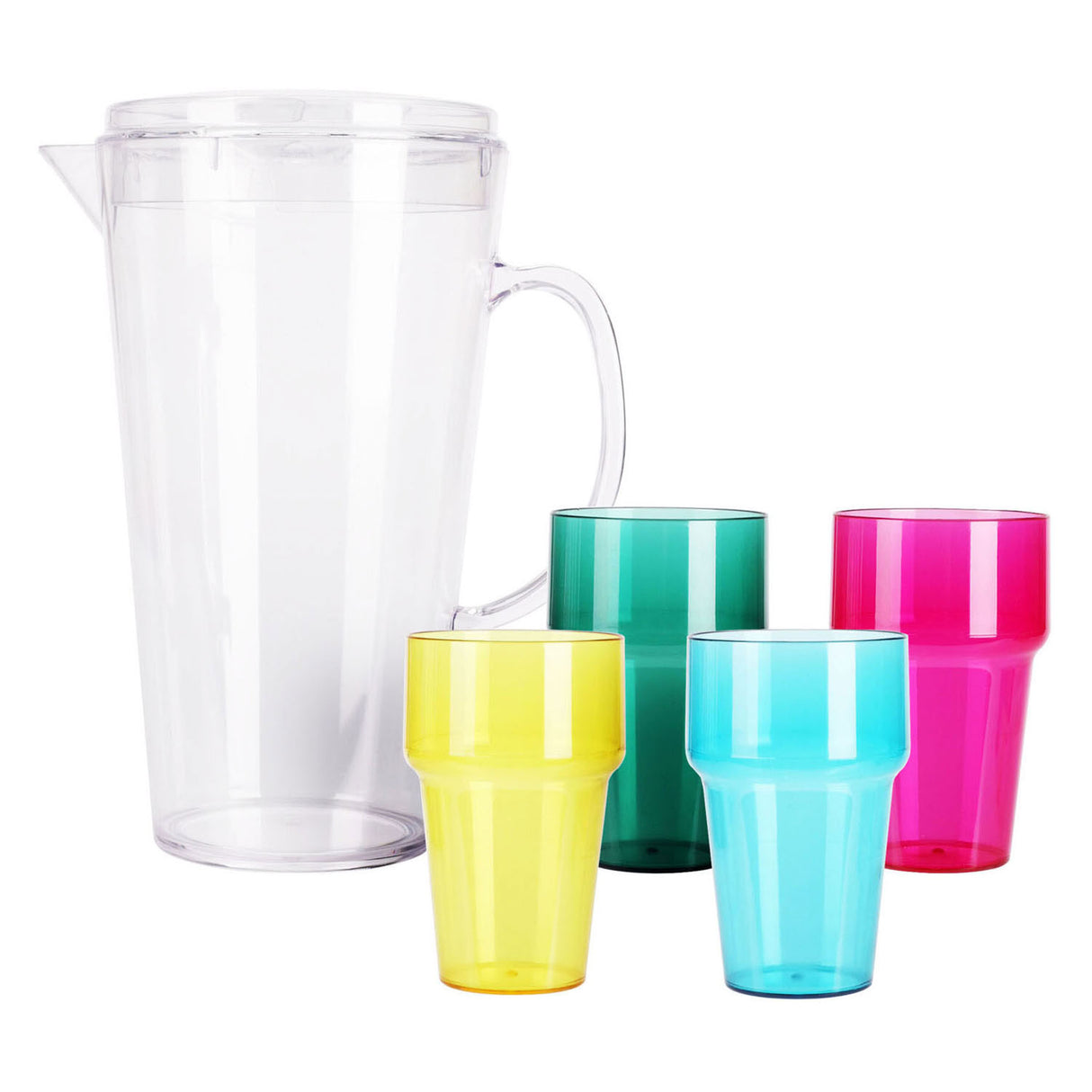 Plastkande med 4 glas, 2200ml