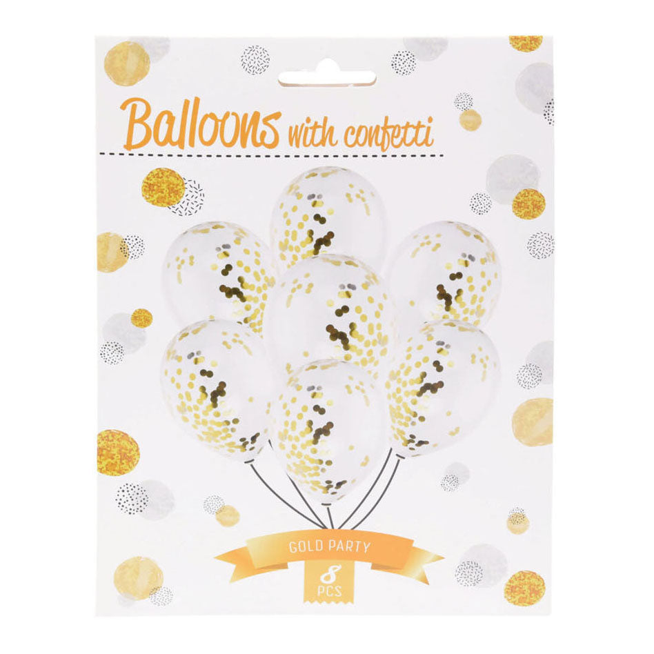 Balloner med guldkonfetti