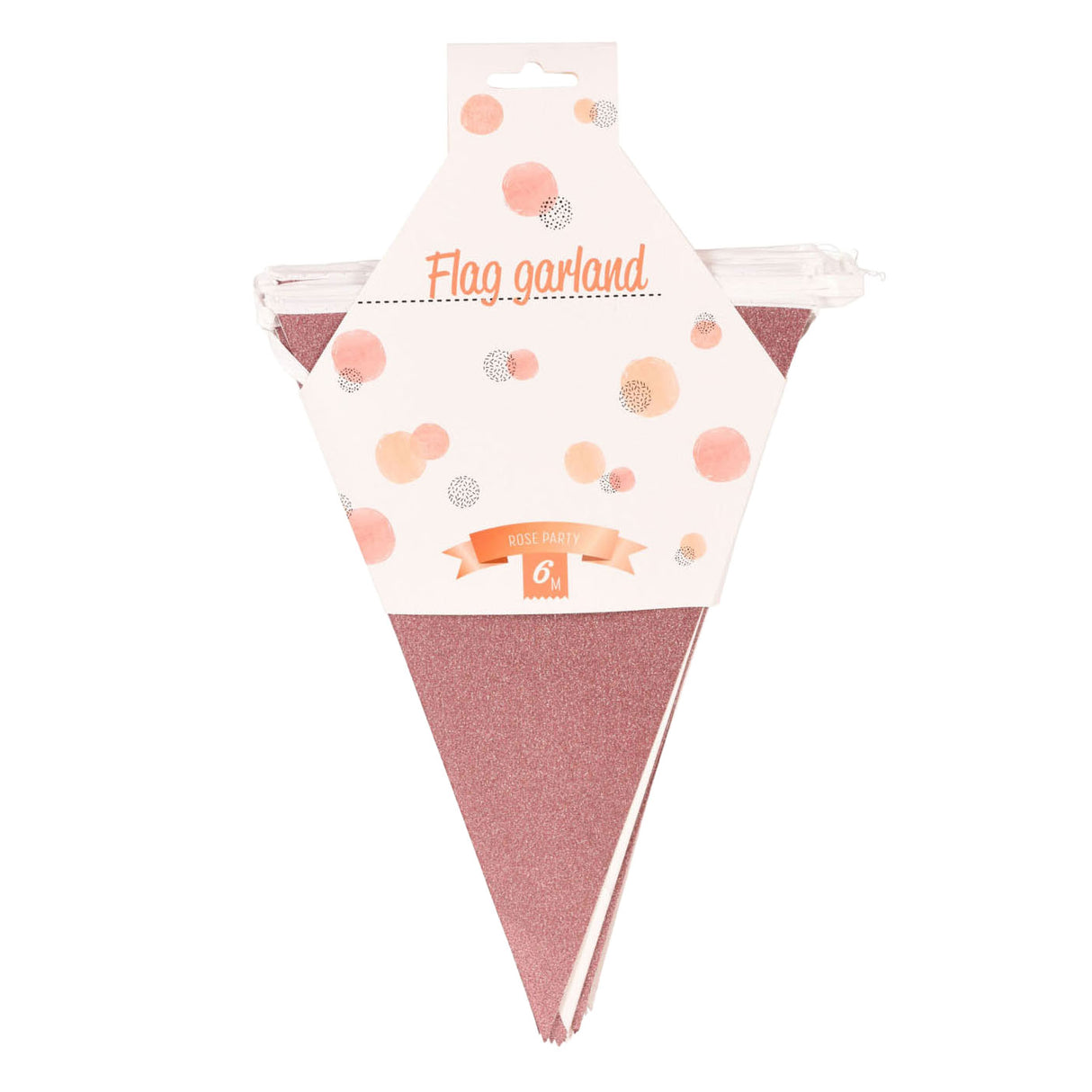 Bunting rosa guld, 6m