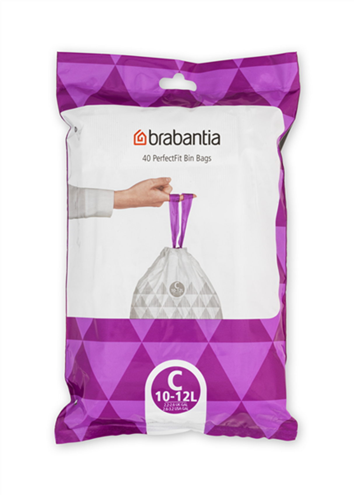 Brabantia perfectfit 10-12 liters affaldssække c dispenser pakke 40 poser