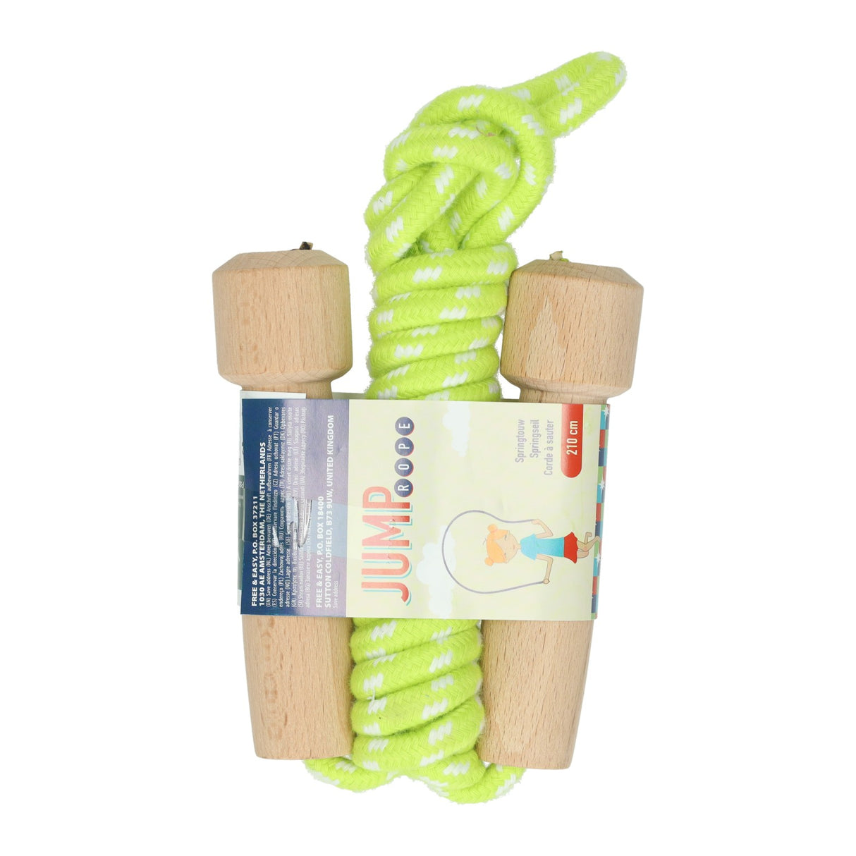 Springtouw met houten handvatten - 210cm