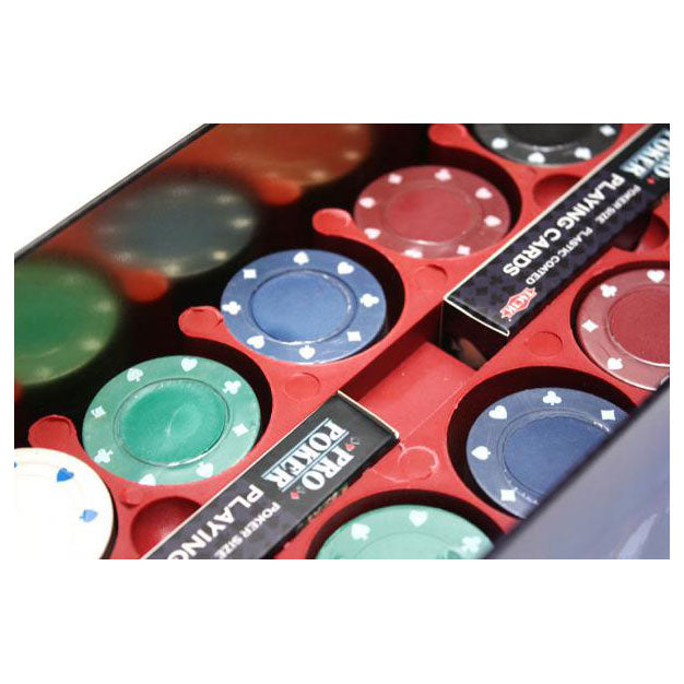 Tactic pro poker texas hold'em sæt – pokersæt – luksus etui i aluminium – 200 jetoner á 11,5 gram – inklusive kort, terninger og dealerknap – fra 14 år