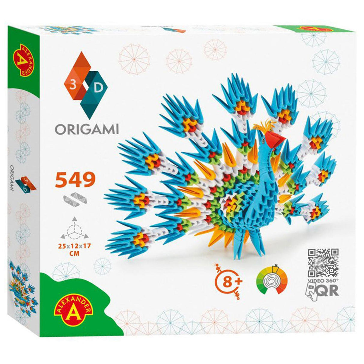 Alexander legetøj origami 3d - påfugl, 549 stk.