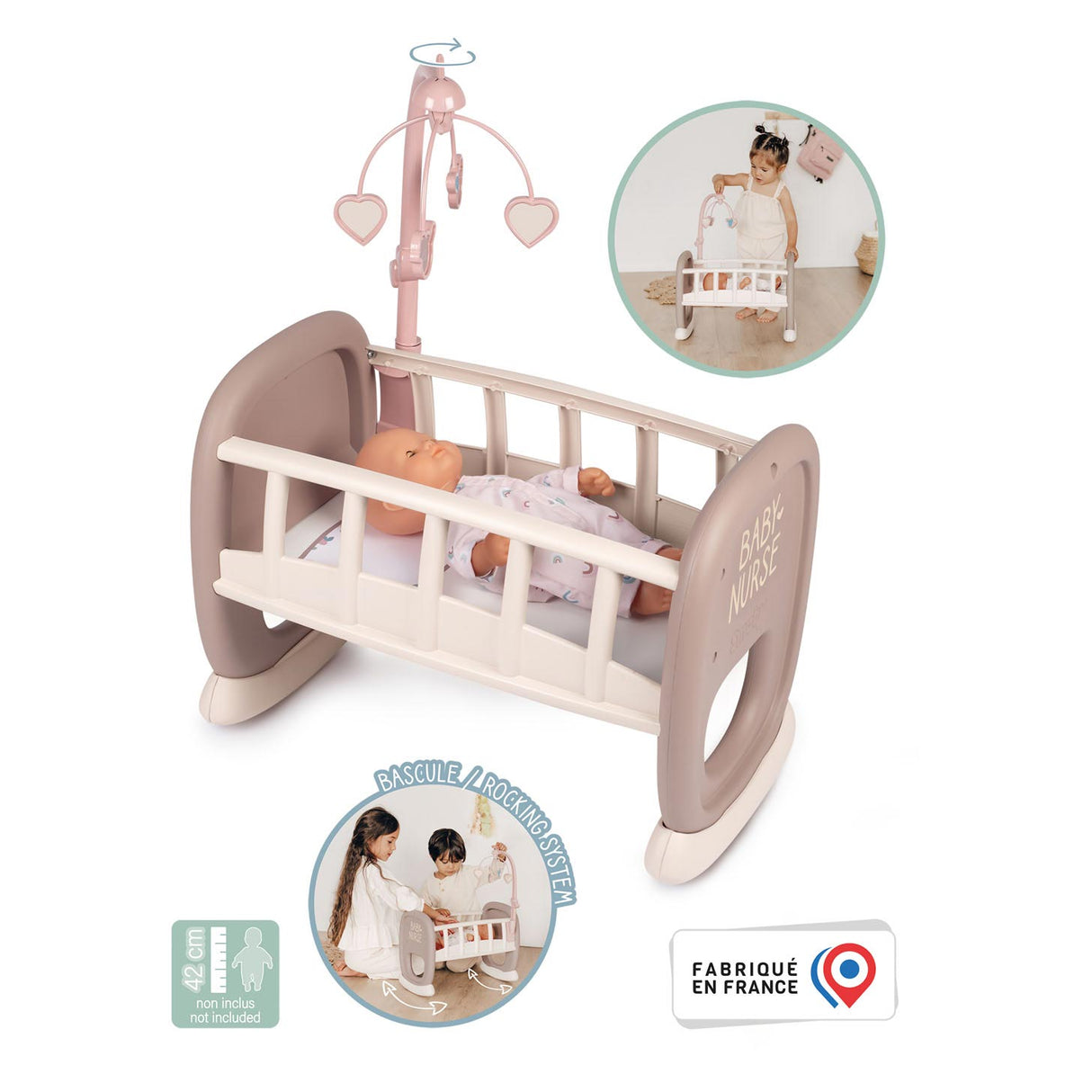 Smoby - Baby Nurse Rocking Bed