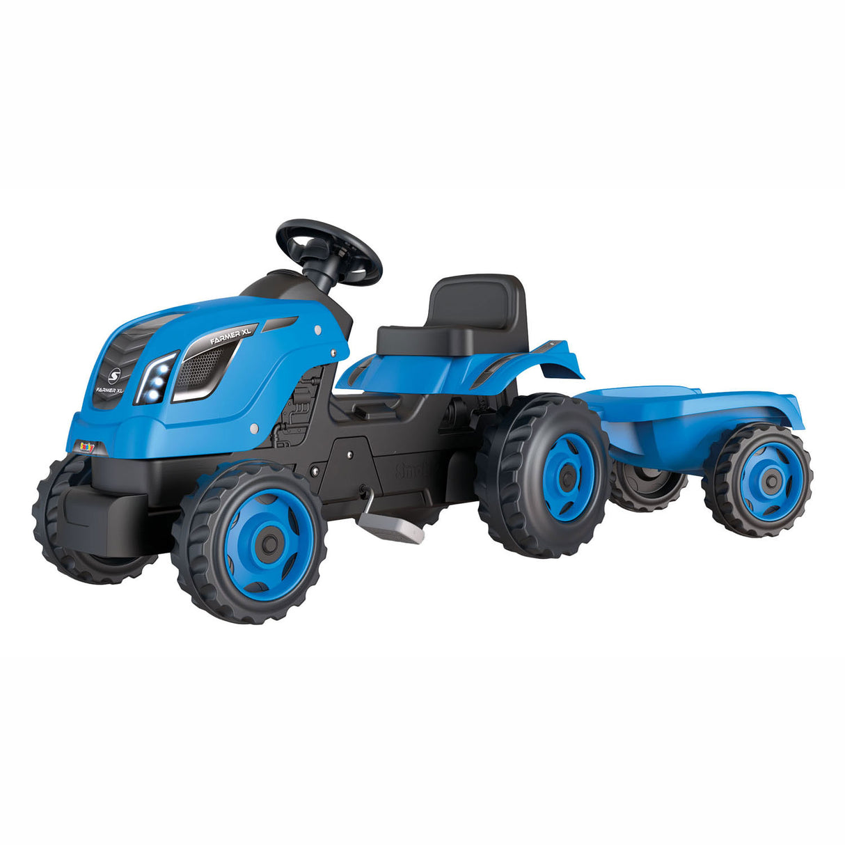 Smoby Farmer XL Steptractor med trailerblå