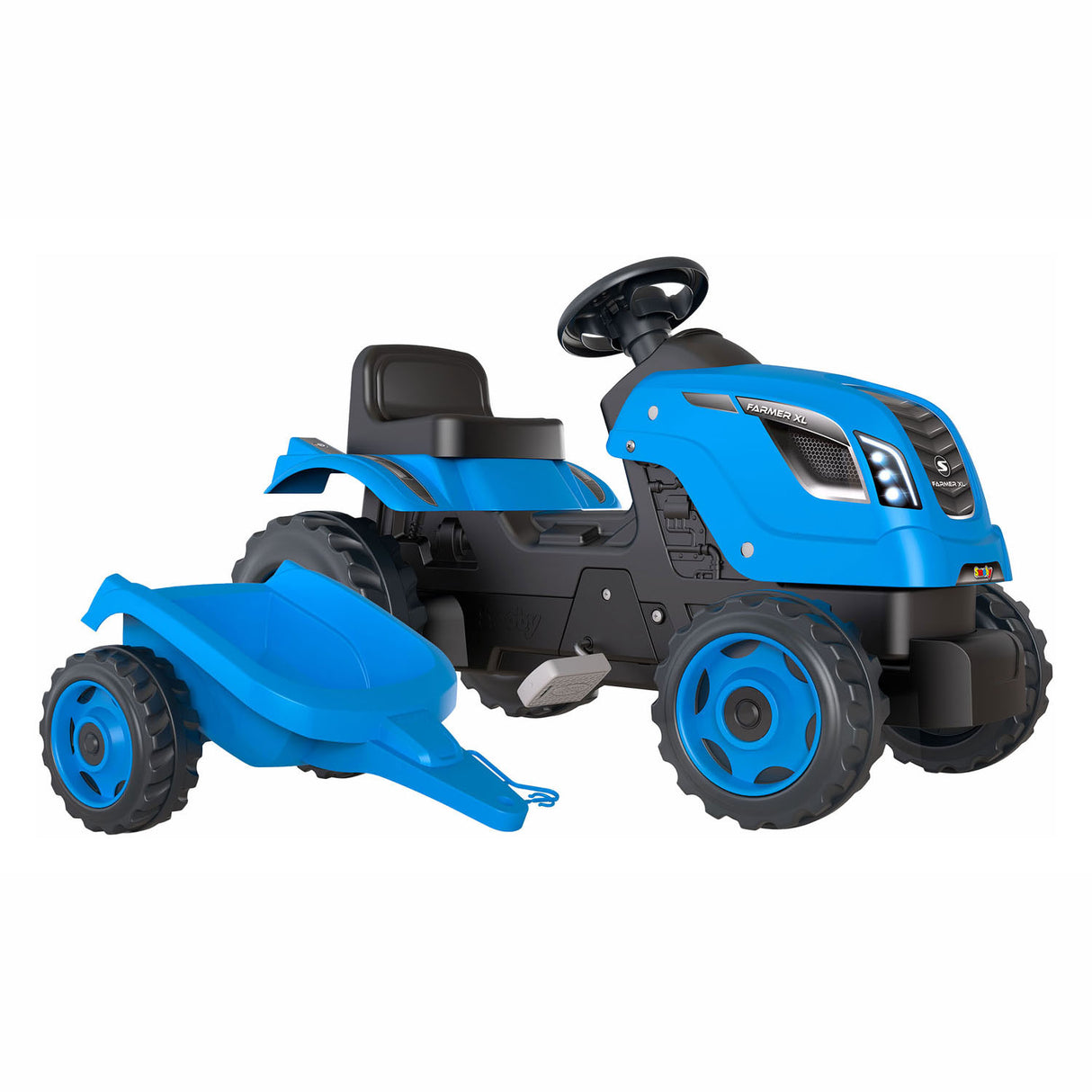 Smoby Farmer XL Steptractor med trailerblå