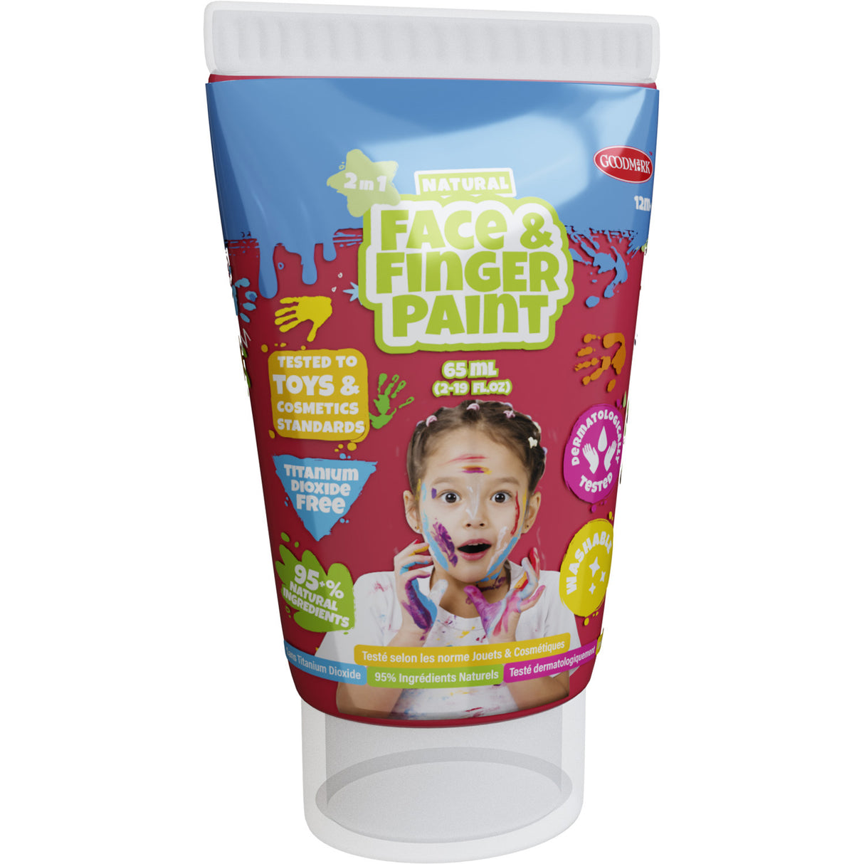 Boti naturlig ansigtsfingermaling tube - rød, 65ml