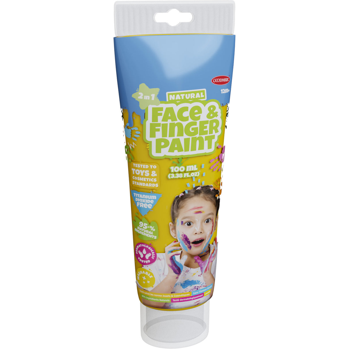 Boti naturlig ansigtsfingermaling tube - gul, 100ml