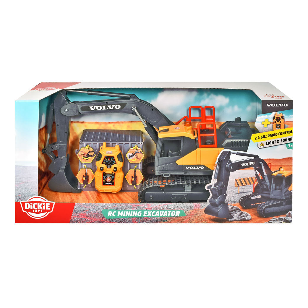 Dickie toys rc volvo gravemaskine - fra 3 år - lys og lyd - styrbar