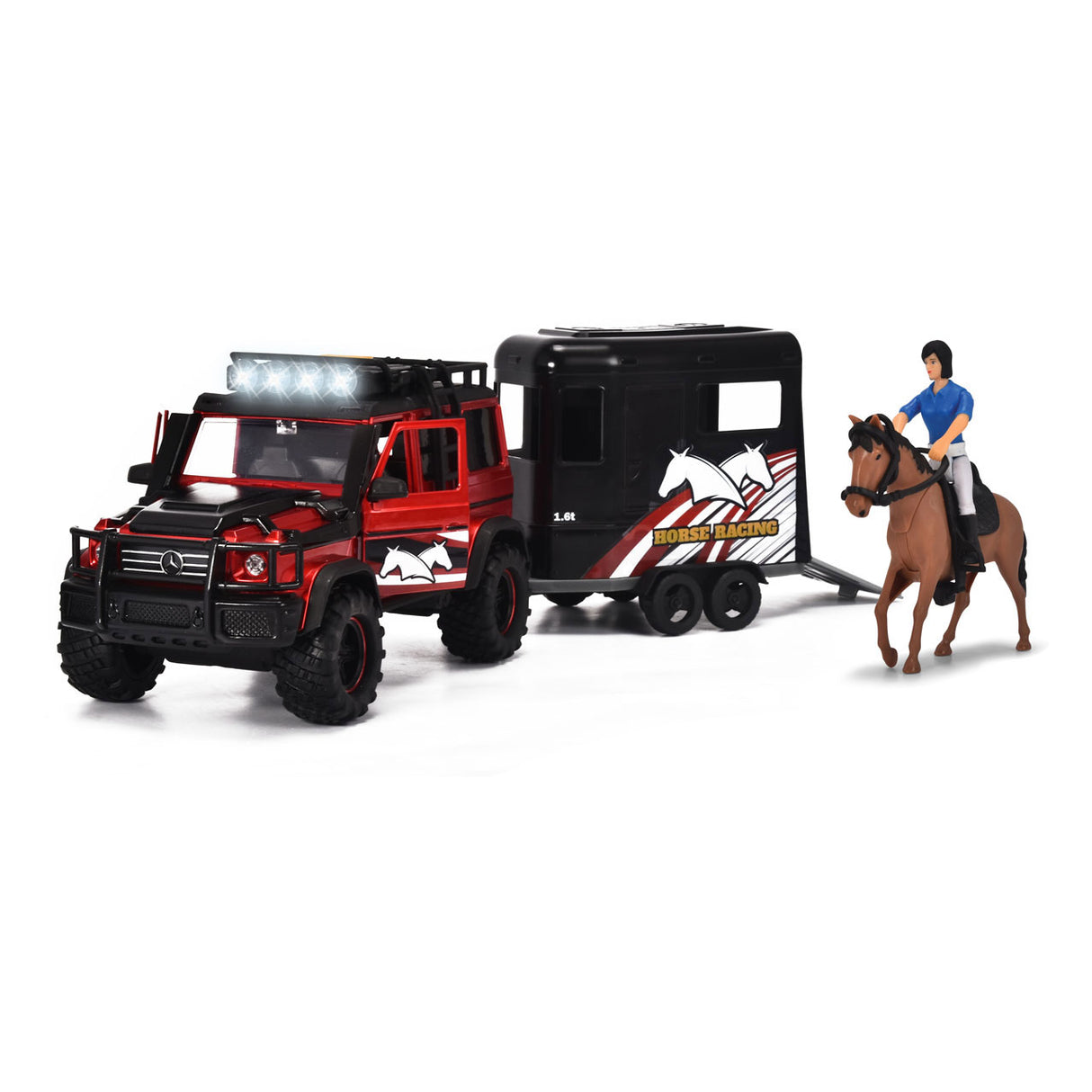 Dickie Jeep med hestetrailerspil sæt