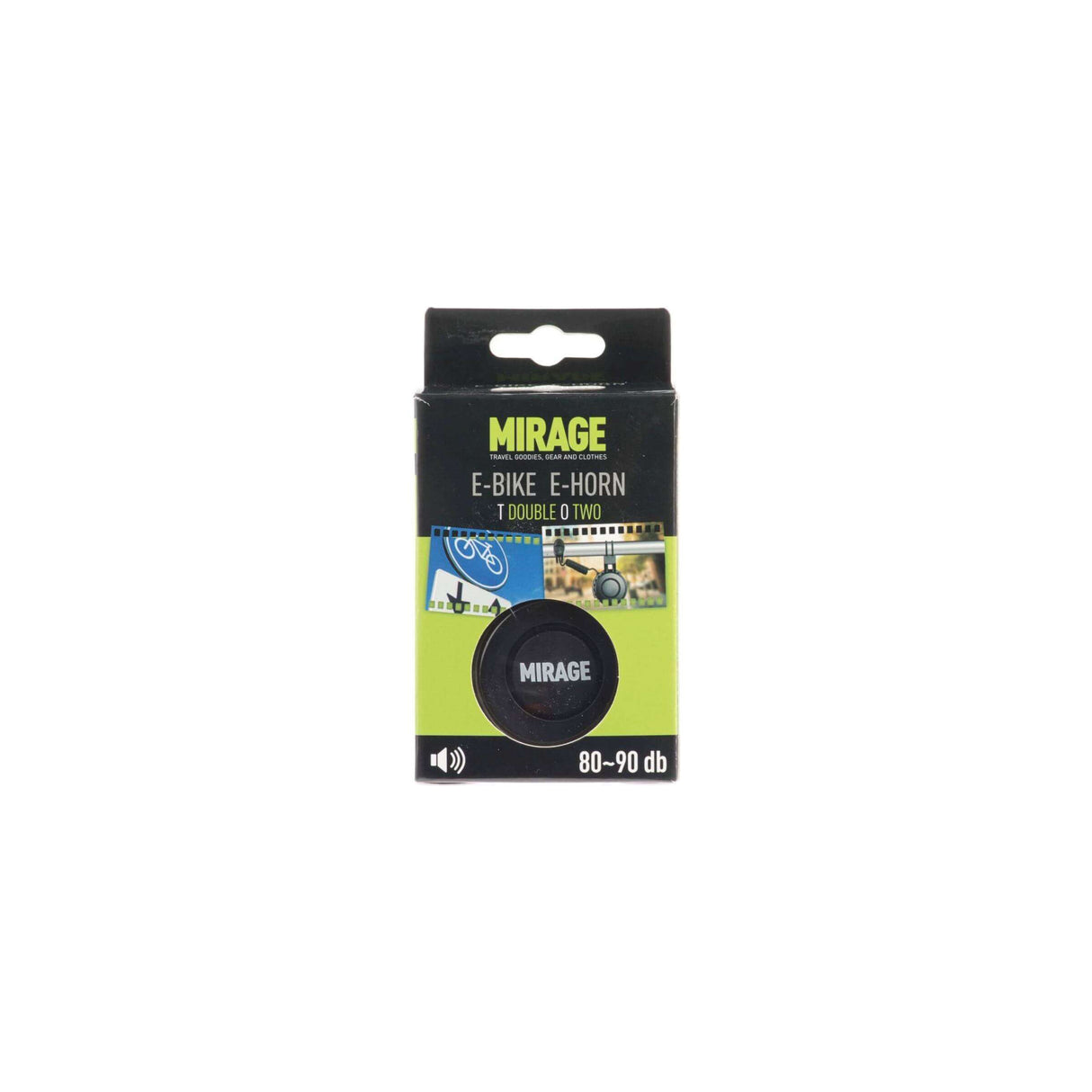Mirage Fietshoorn T-002 80 90db 6,5 cm ABS PC Sort 2-delt