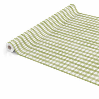 Via chasse dug PVC 140 cm gingham oliven