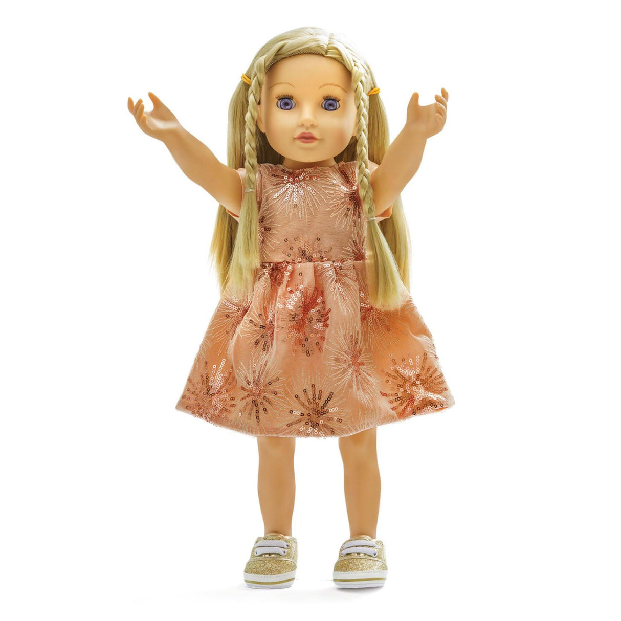 Heless dukker glitterkjole rosa guld, 35-45 cm