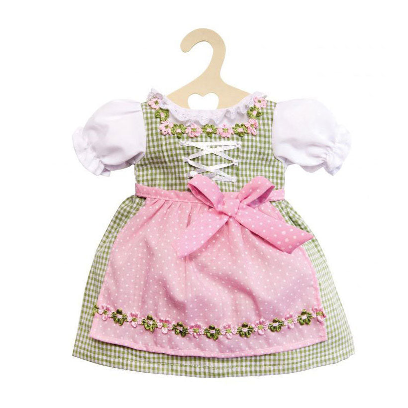 Heless dukkekjole grøn og pink, 28-33 cm