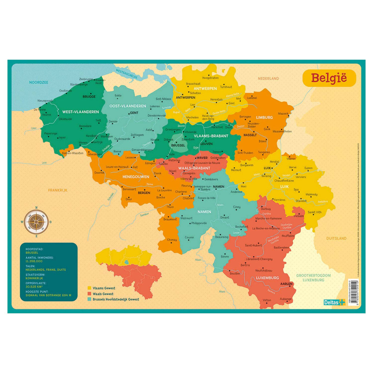Deltas uddannelsesrute - kort Belgien