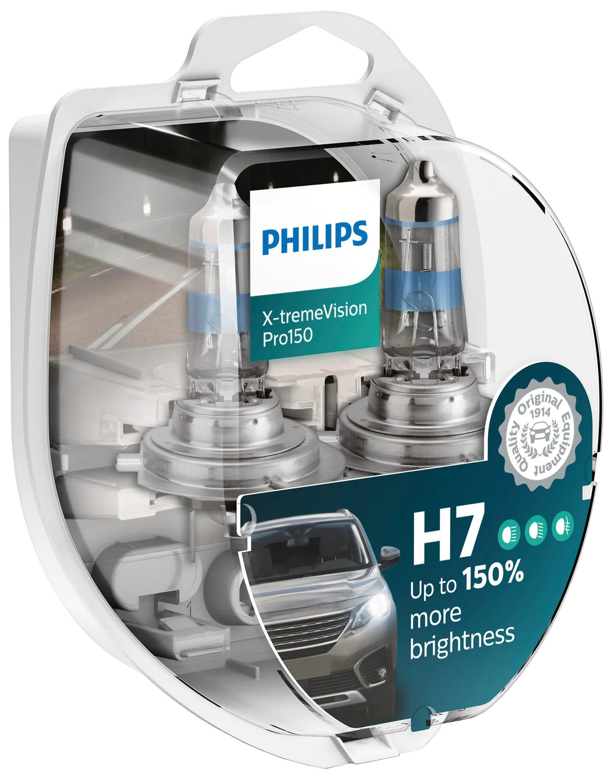 Philips pandelampe x-tremevision pro 150 lampe h7 12v kit xtreme vis.pro150