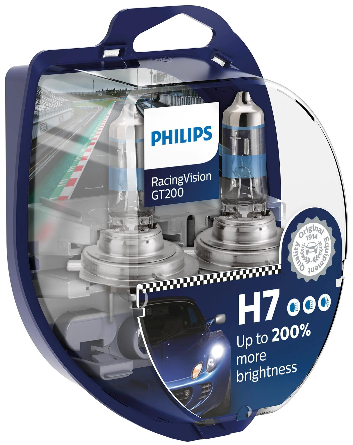 Philips hauptlampe racingvision gt200 lampe h7 12v sæt racerfisk. gt200