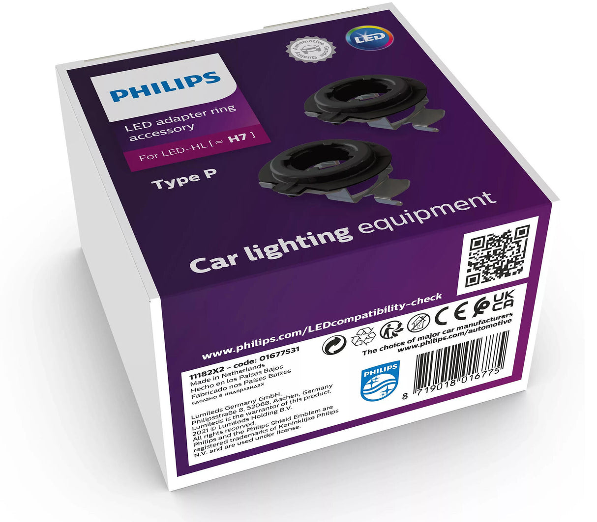 Philips adapter Ultinon pro6000 adapterring led h7 type 11182x2