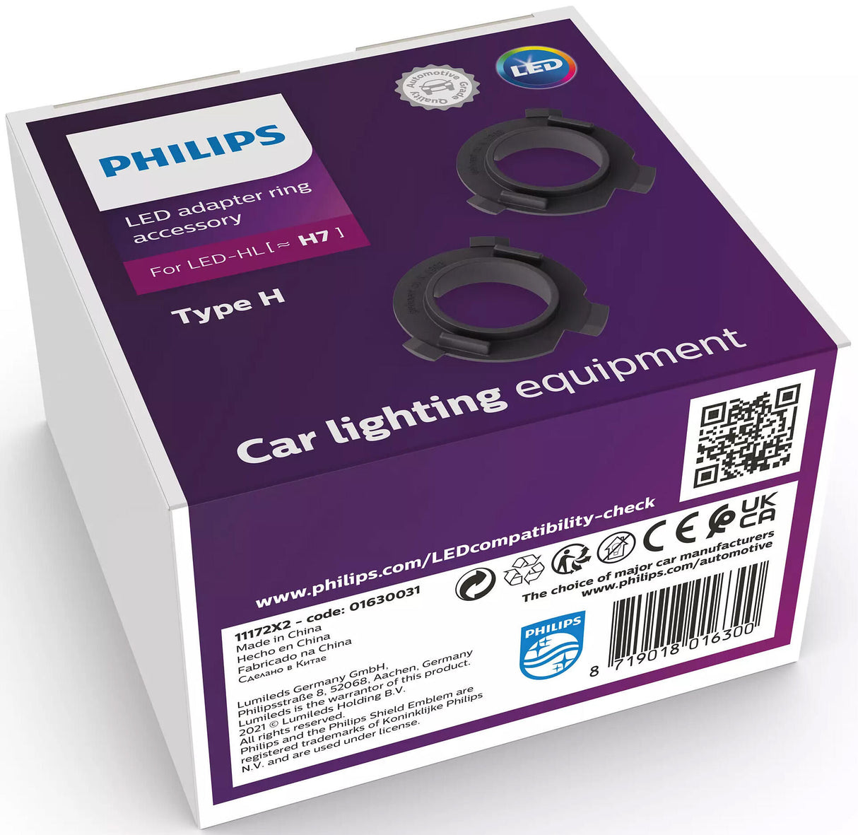 Philips adapter Ultinon pro6000 adapterring led h7 type 11172x2