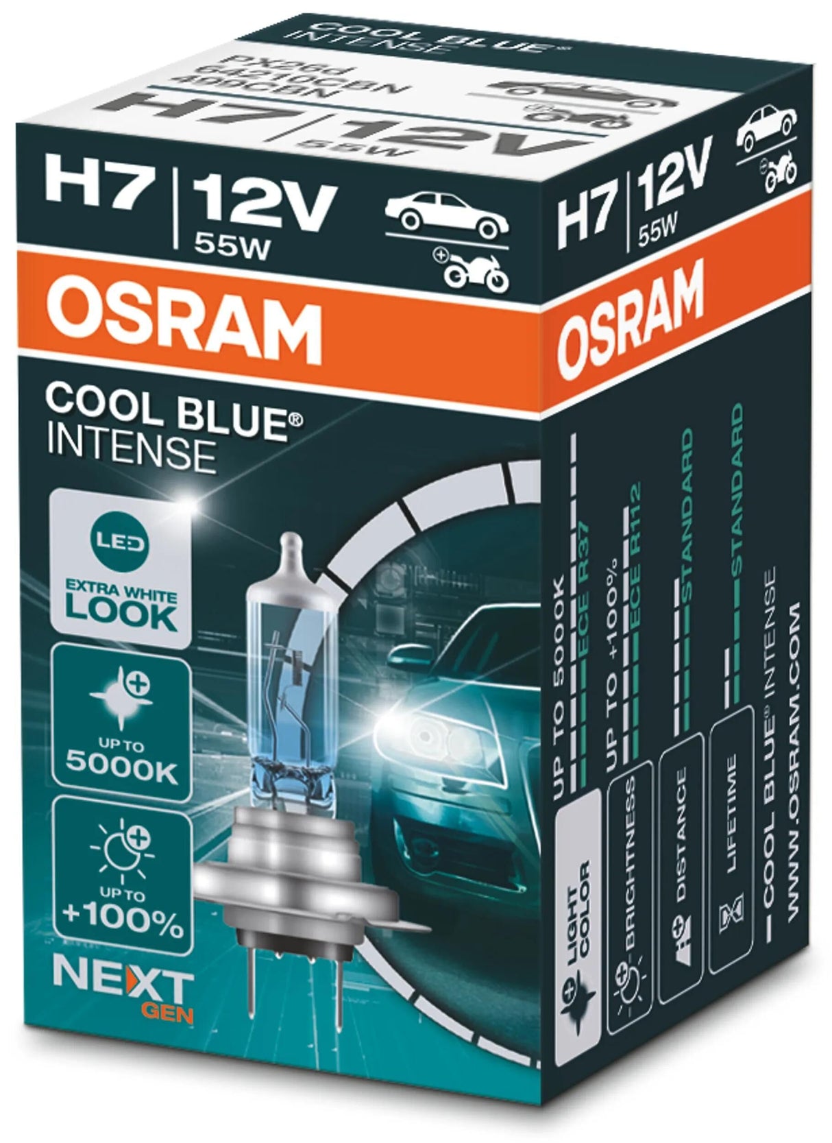 Osram pandelampe cool blue intense lampe h7 55w cool blue intense