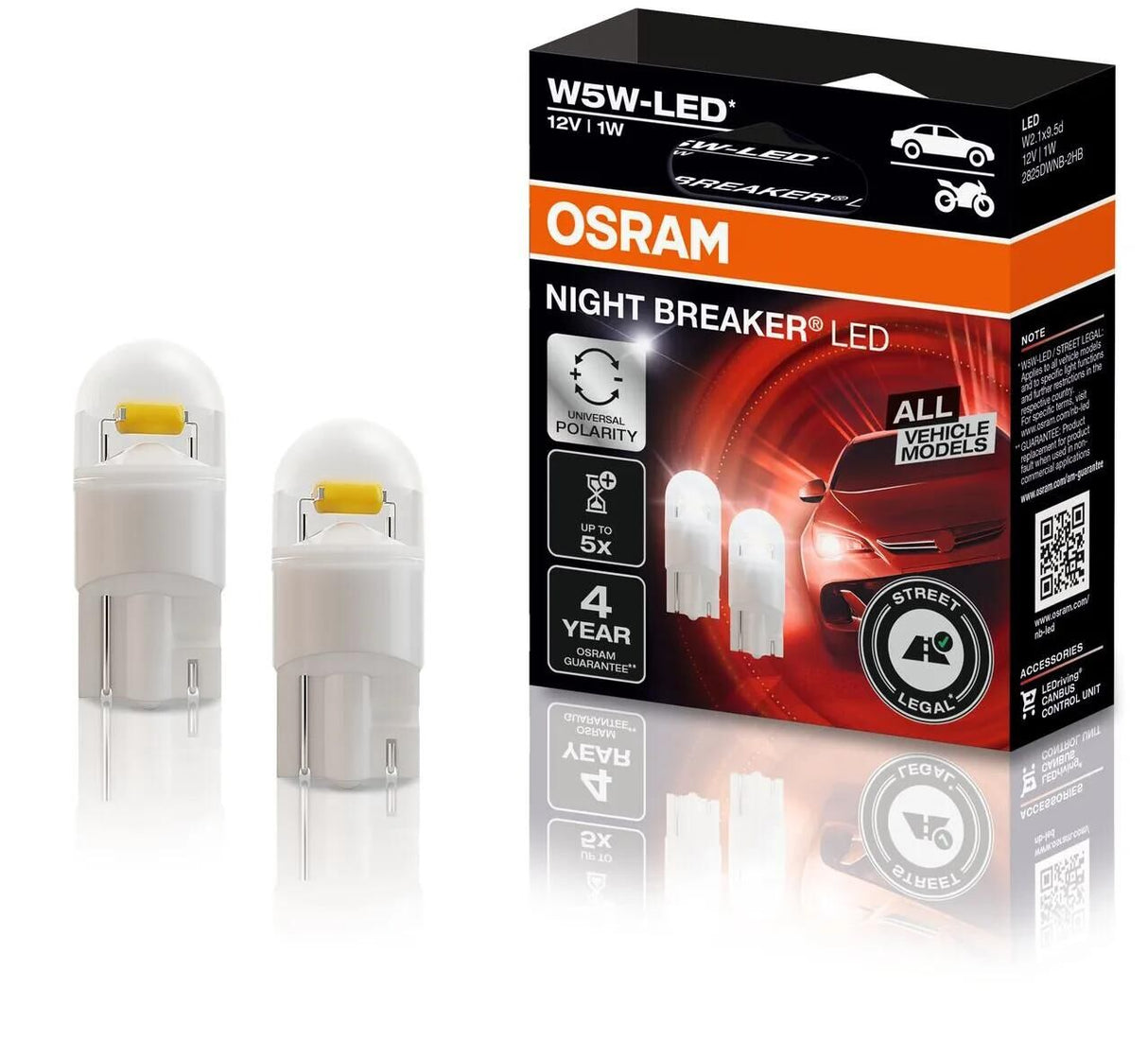 Osram hauptlampe natafbryder led w5w lampe w5w led 12v1w natafbryder