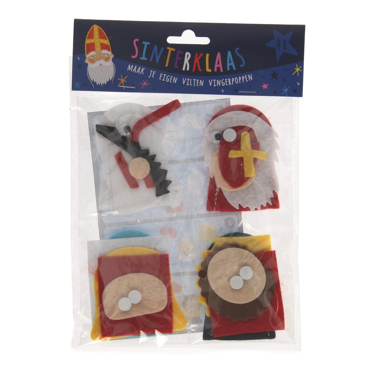 Lav dine egne filtfingerdukker Sinterklaas, 4 stk.