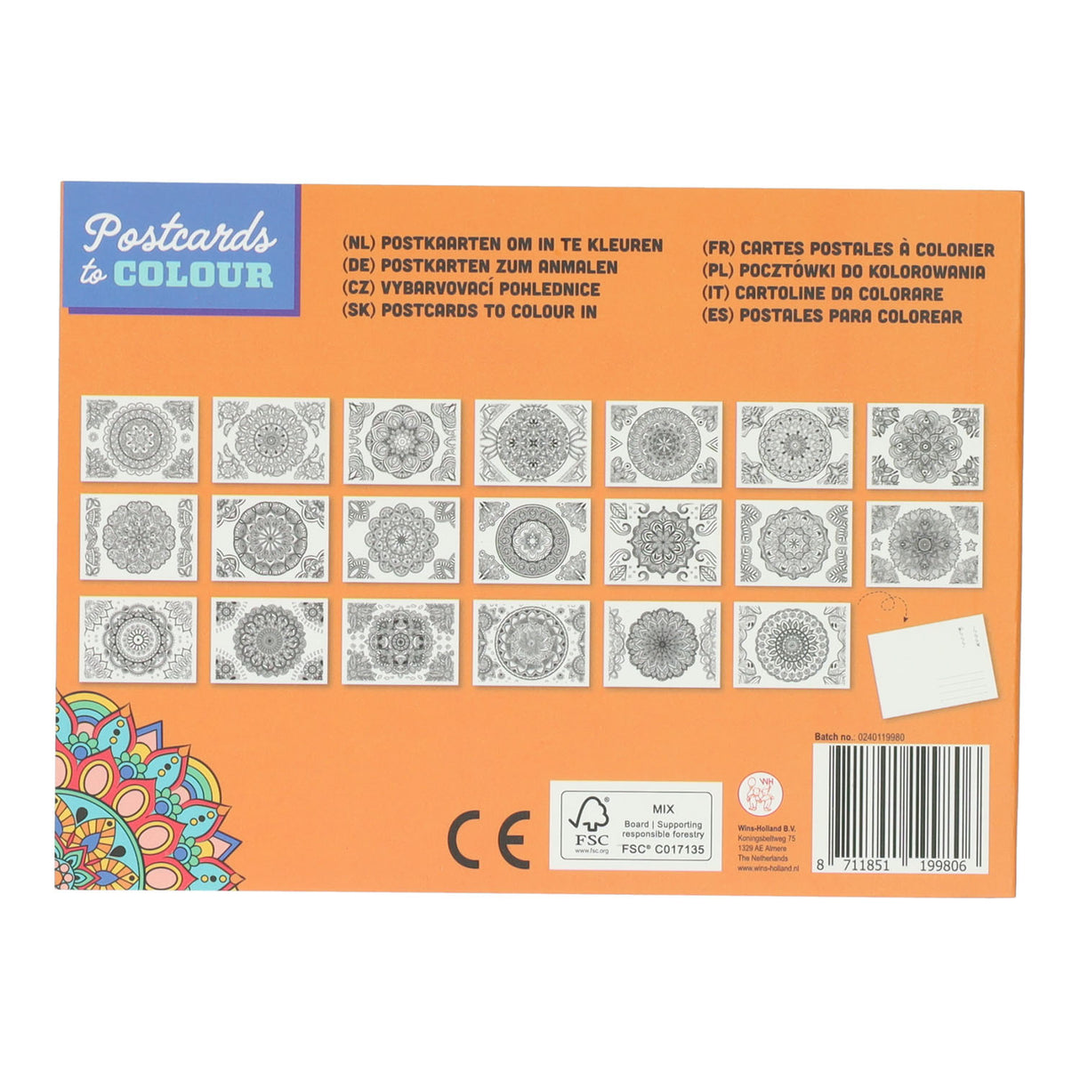 Wins Holland postkort farver, 20 stk